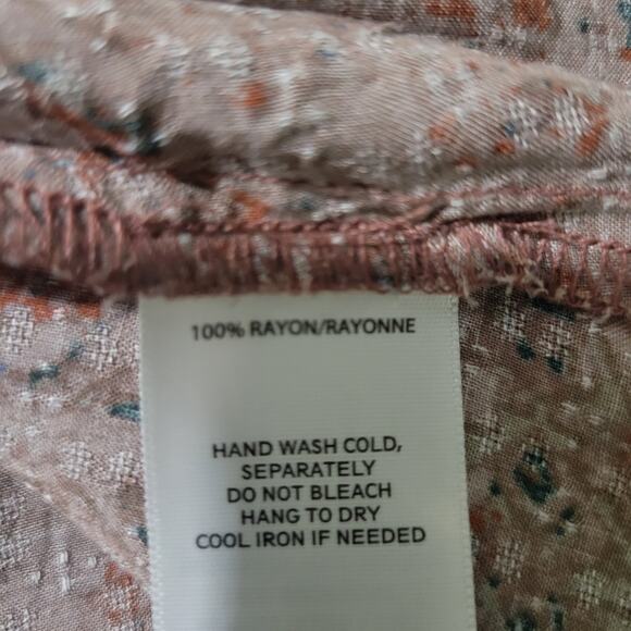 Hinge Slip Dress Brown Print Maxi Rayon Sundress Spaghetti Straps Flowy Small - Picture 12 of 13